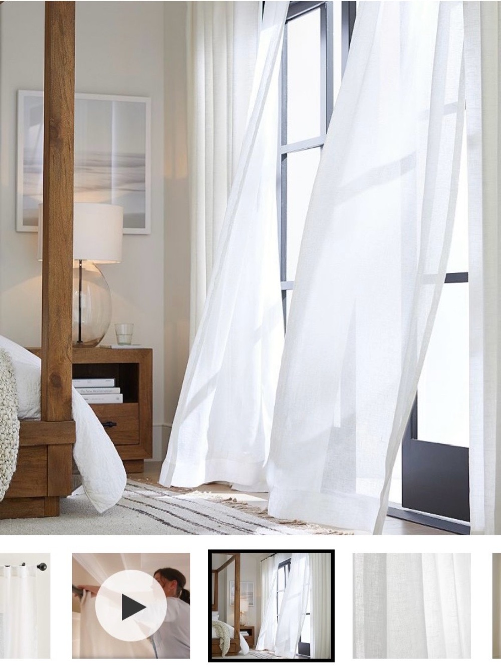 1 Pottery Barn Linen Curtain Panel IVORY 50x84